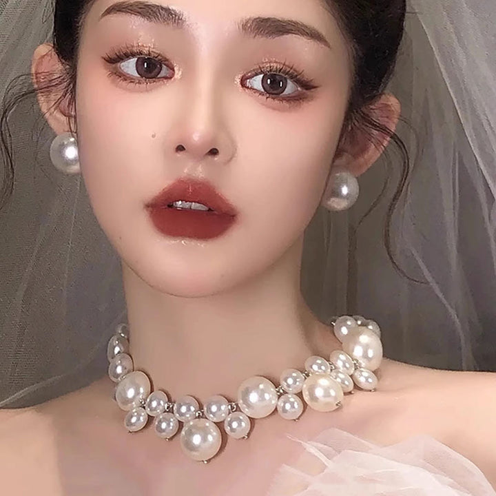 Retro Bridal Pearl Necklace - Light Luxury