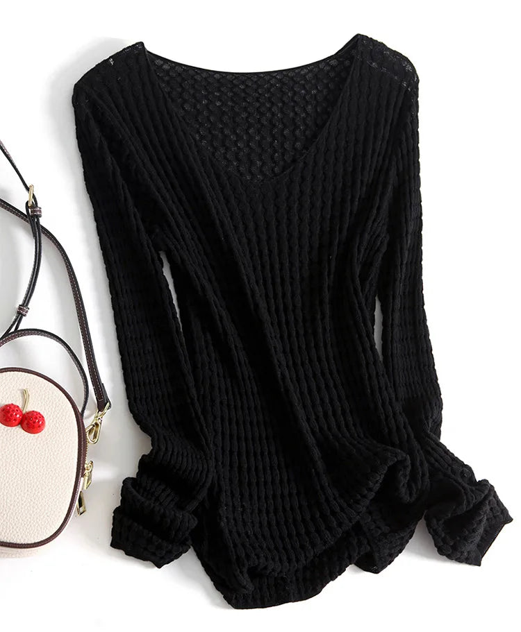 Cynthia Hollow Knit Top