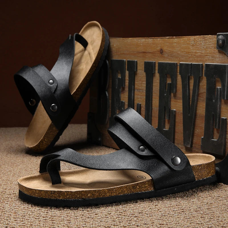 Vento Leather Slides