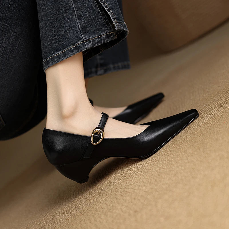 Helena Genuine Leather Pumps