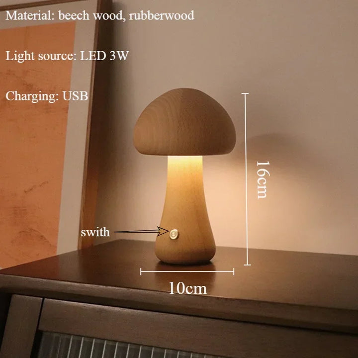 Walnut Mushroom Lamp