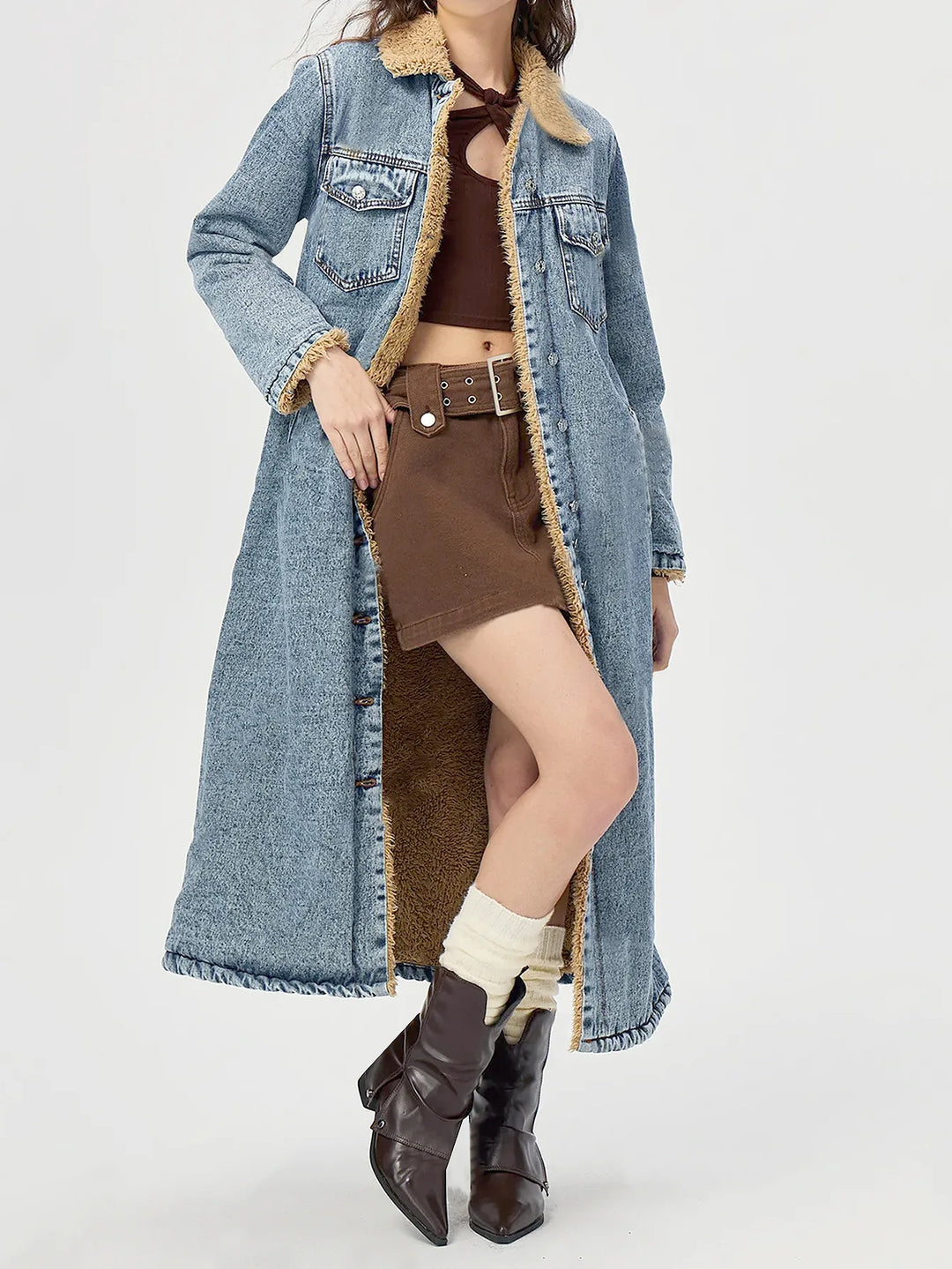 Rebecca Denim Long Coat