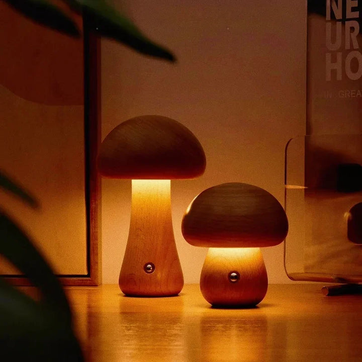 Walnut Mushroom Lamp