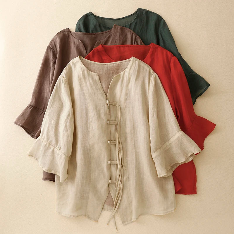 Amelia Linen Blouse