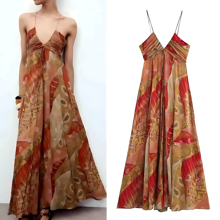 Marbella Pleated Maxi Dress